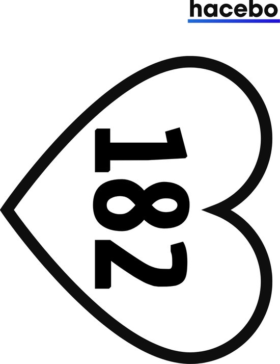 Hart Sticker - 18CM - Container sticker - Cijfer Sticker - 1 Stuks ...