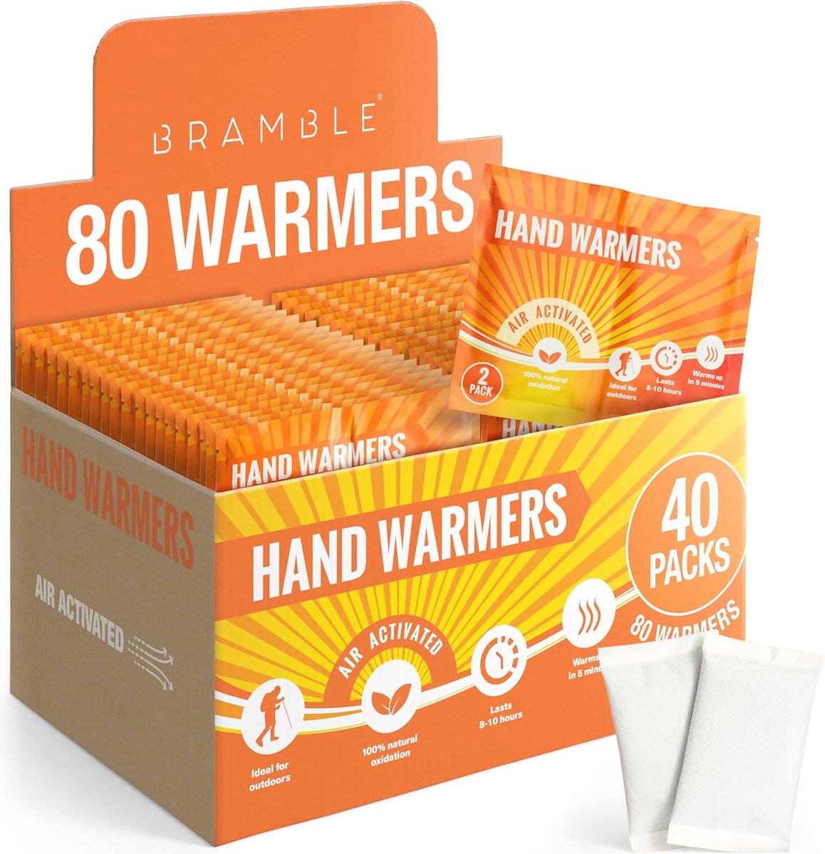 Goedkoopste Handwarmers 80 Stuks - 8 Uur Duurzame Warmte voor Koude Dagen