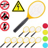 Relaxdays 10 x elektrische vliegenmepper - tegen muggen - vliegen mepper - oranje - set