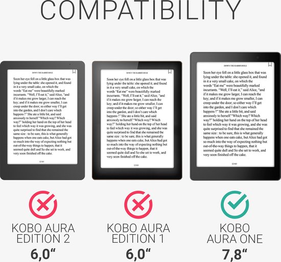 kwmobile hoes geschikt voor Kobo Aura ONE - Canvas beschermhoes in donkergrijs / zwart - Voor e-reader van Merkloos — afbeelding 3