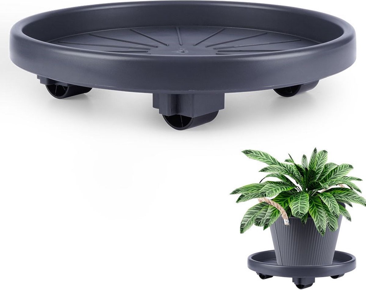 Plantenroller 30 cm - Plantentrolley - Plantenrek - Plantenstandaard - Plantenonderzetter - Planten Trolley Op Wieltjes