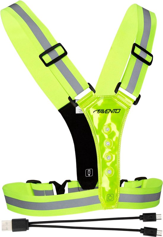 Avento Sport Veiligheidsvest - Oplaadbaar - USB-C - LED
