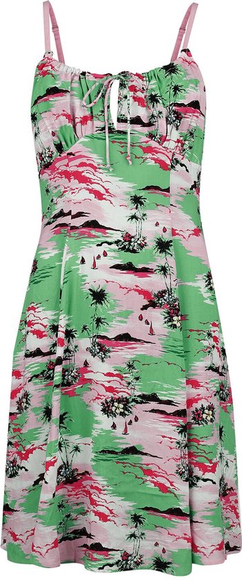 Hell Bunny Kai Knee Dames Midi-jurk - meerkleurig - M