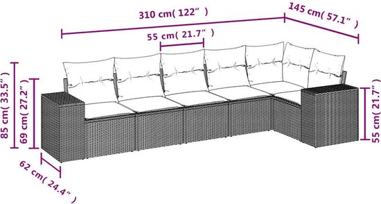 vidaXL-6-delige-Loungeset-met-kussens-poly-rattan-zwart