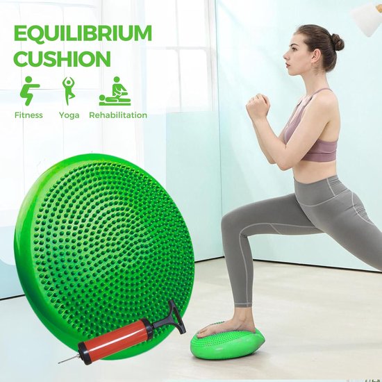 Coussin D'équilibre Gonflable - 33 Cm, PVC Résistant, Pompe Incluse, Pour Renforcement Musculaire, Yoga, Posture - 9