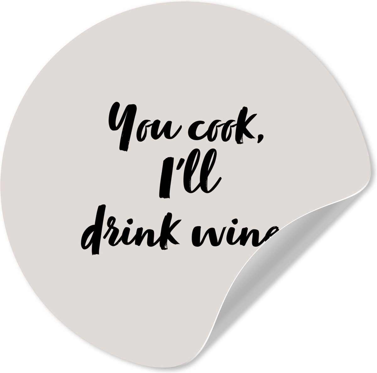 WallCircle® - Behangcirkel 100x100 cm - Muurstickers Quotes - Wijn - Inductie beschermer -