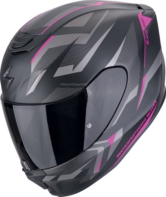 Scorpion Exo-391 Aaxo Matt Black-Pink - Maat M - Integraal helm - Scooter helm - Motorhelm - Grijs Mat Zwart Roze - Scooterhelmen mannen en vrouwen.