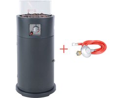 Sunred - Bogo - Gas lijn - Grijs - Staand model - Terrasverwarmer - Gas - 10500 W - ECO - Verschillende standen - Elektrische ontsteking - Gas heater - Compleet: incl. gasdrukregelaar & slang