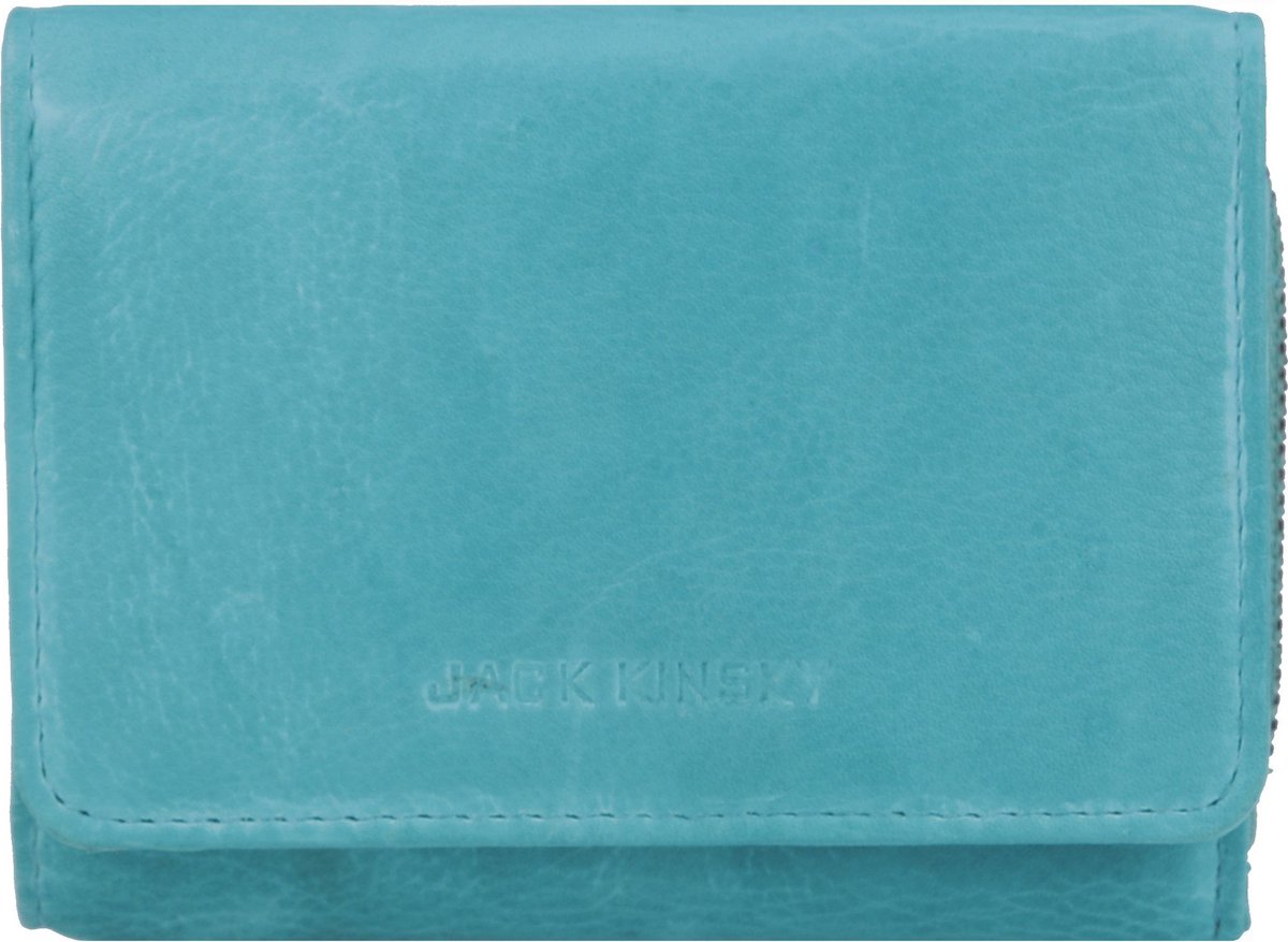 Jack Kinsky Nassau Portemonnee RFID Leer 11 cm - Dames - Horizontaal - türkis