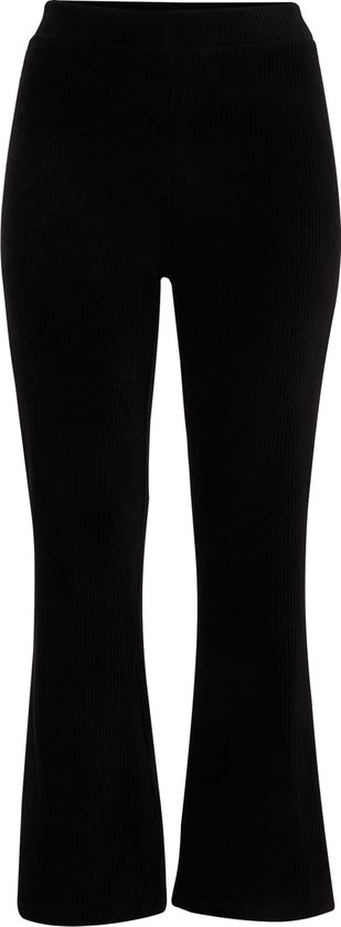 WE Fashion Dames flared legging van ribstof - Curve