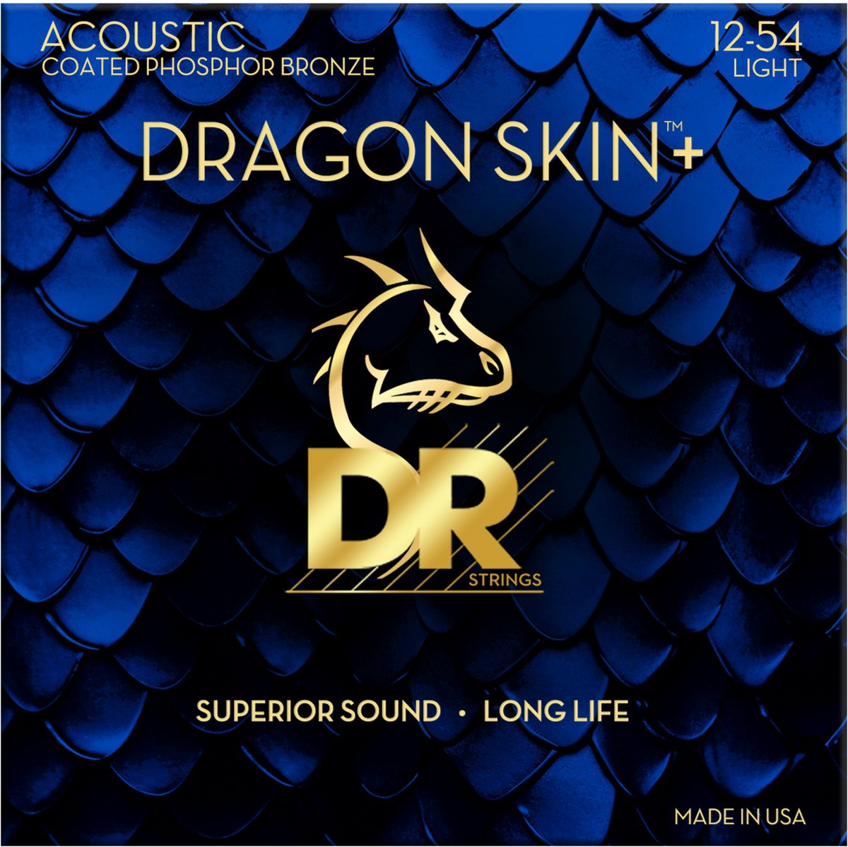 DR DAP-12 Dragon Skin+ Acoustic Guitar Strings 12-54 - Akoestische gitaarsnaren