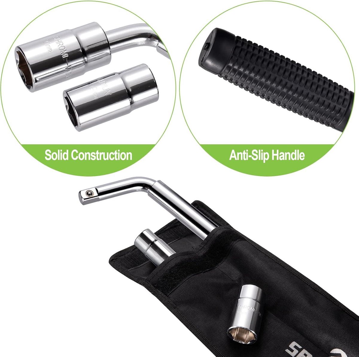 HBH 1/2 Uitschuifbaar Wringijzer inclusief 17 en 19 mm Dopsleutel