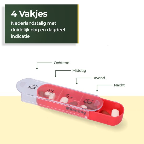 Gandria Pilulier 7 Jours - Pilulier Amovible - Boîte à Médicaments Empilable avec 28 Compartiments - Boîte à Médicaments avec Fermeture Robuste - 4 Compartiments par Jour - 7 Couleurs