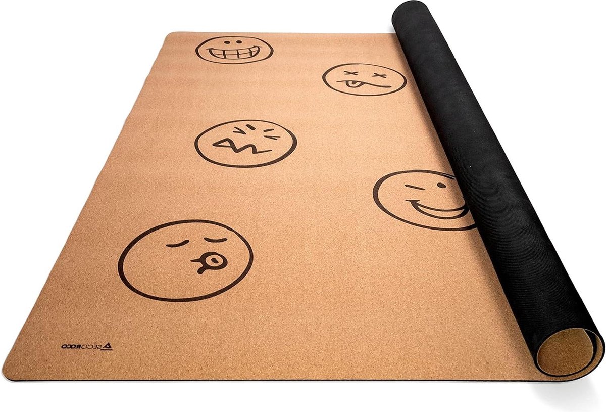 Kruipmat van kurk Vrij van schadelijke stoffen Baby's en kinderen Smileys 140x110 cm