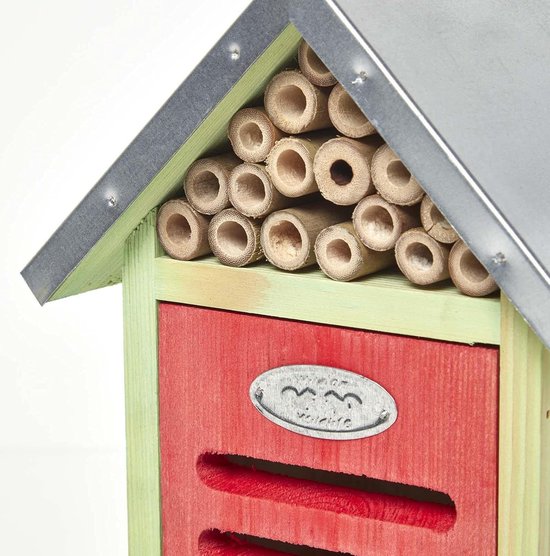 Roze insectenhotel 20 cm - hotel-huisje voor insecten - bijenhuis-vlinderhuis - Tuinartikelen