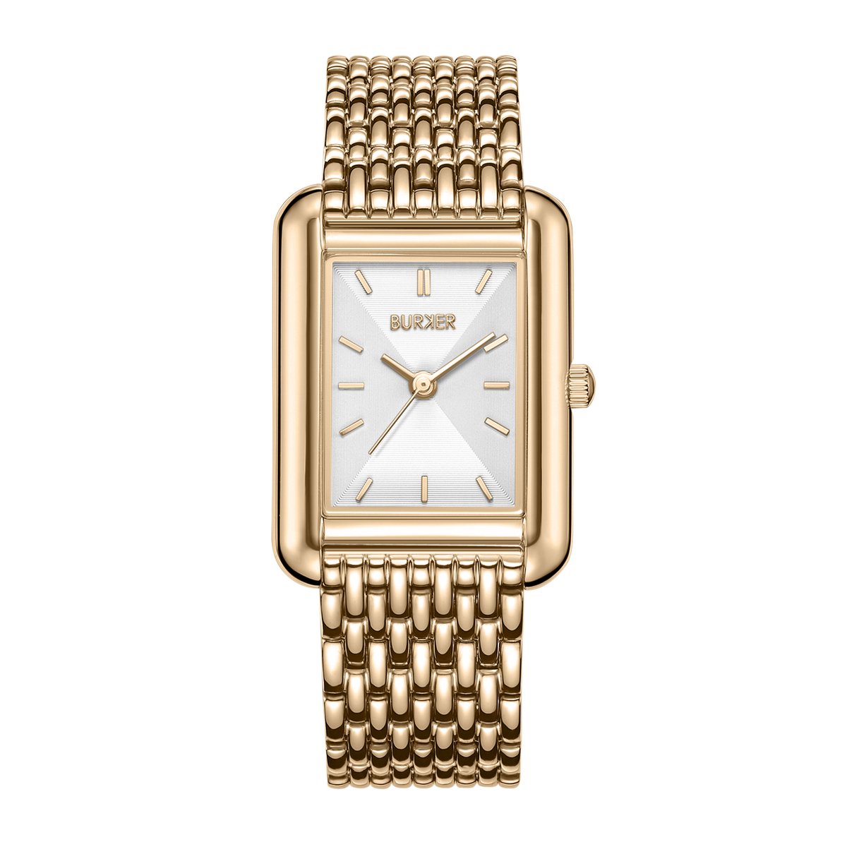 BURKER Olivia Horloge Dames - Vierkant - Goud Wit - Schakelband - 29mm
