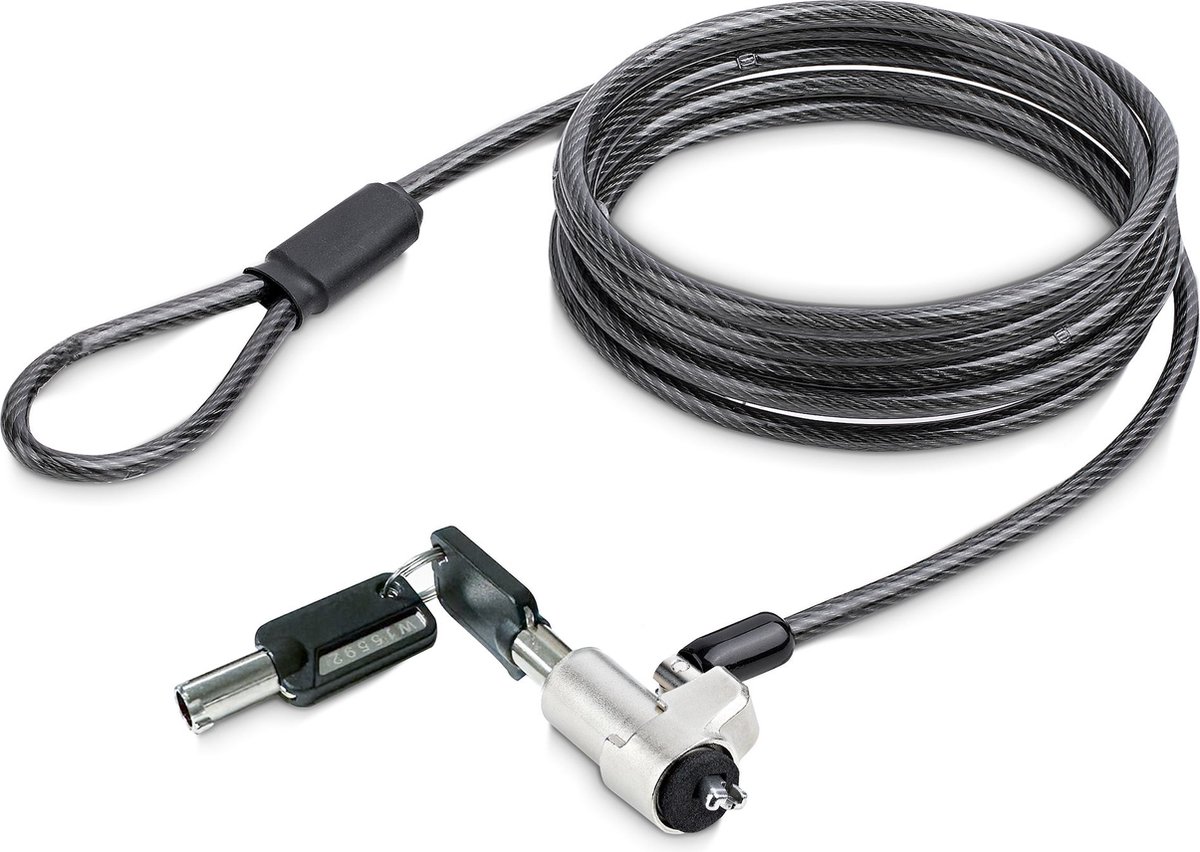 StarTech.com Laptop cable lock 6Ft Compatible With Noble Wedge; Laptop Cable Lock, 6Ft (2m), Anti-Theft Keyed Lock, Security Cable Lock For Dell