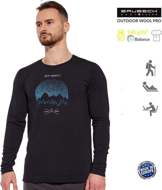 Brubeck Heren Outdoor Pro Wandelshirt Lange Mouw, Lichtgewicht