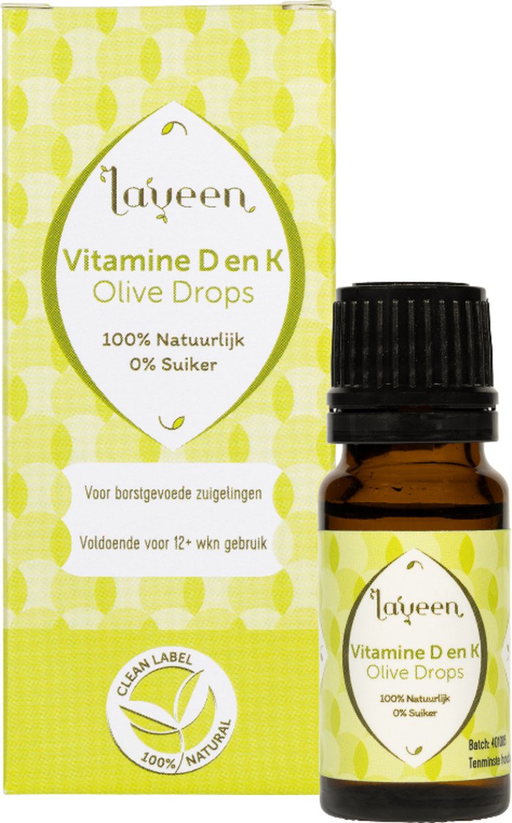 Goedkoopste Olive Drops Zuigeling 10 ml | vitamine D en K samen in 1 potje | 100 natuurlijk en suiker/zoetstofvrij