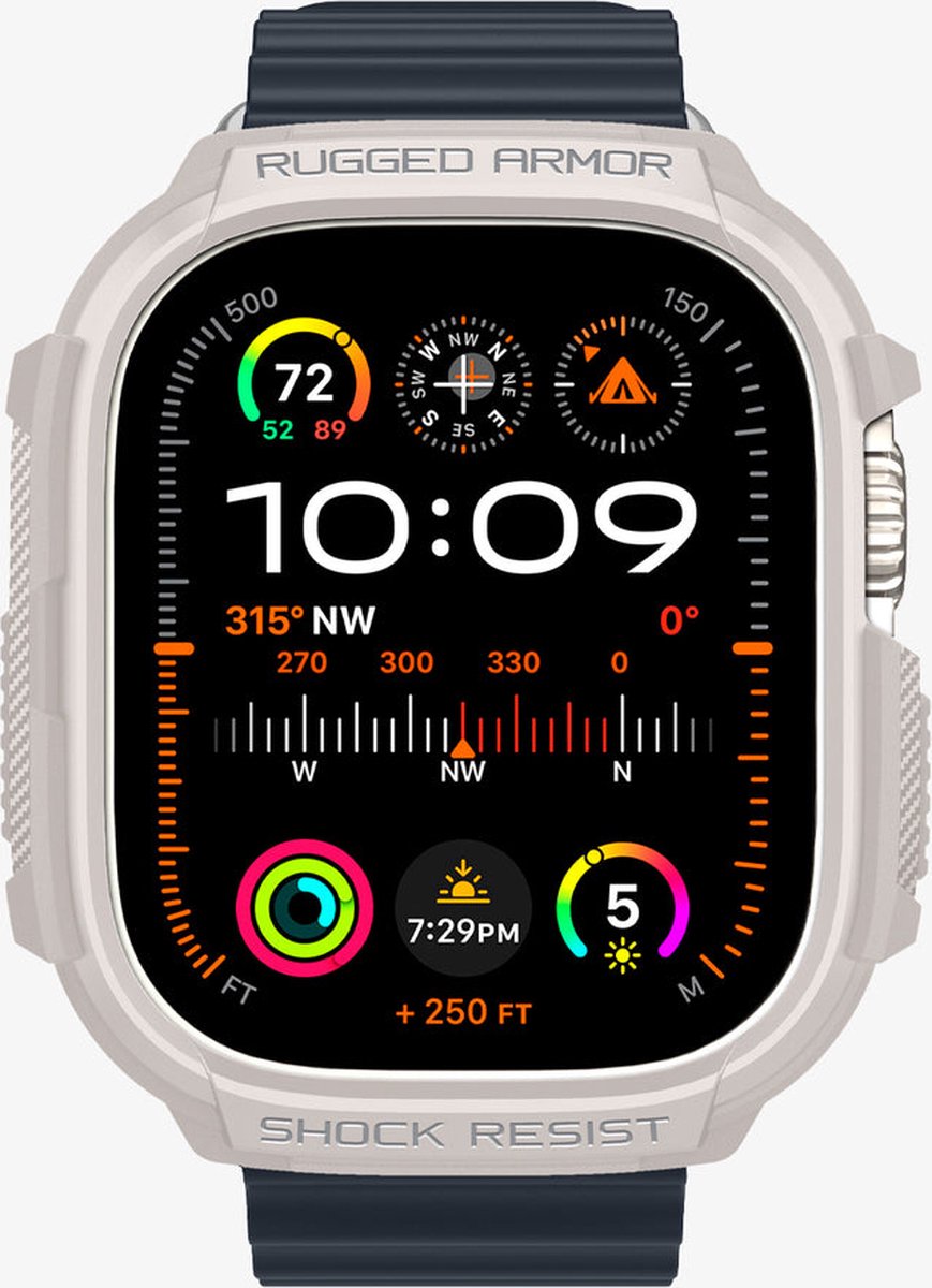 Spigen Rugged Armor Apple Watch Ultra / Ultra 2 Hoesje Beige