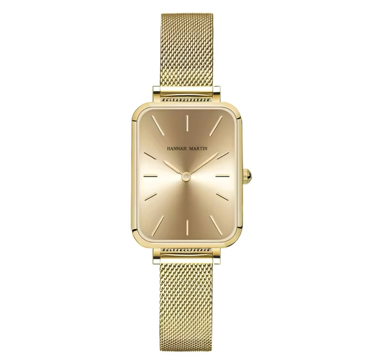 Hannah Martin Rechthoekig Horloge Rose Goudkleurig Witte Plaat Dames Horloges bol