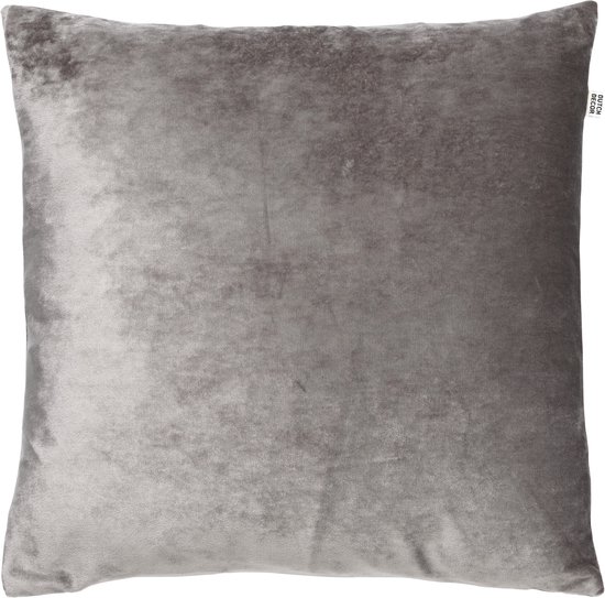 Dutch Decor SKY - Kussenhoes velvet 45x45 cm - Driftwood - taupe - met rits - zonder binnenkussen