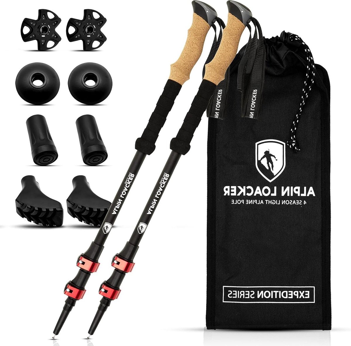 Wandelstok Telescopische Carbon Aluminium Kurkgreep Nordic Walking Dames Heren Skiën Wandelen Trekkingstokken Telescoop Bergsport