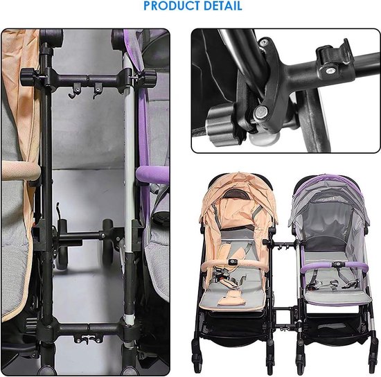 iFCOW Kinderwagen-Verbindungsstücke, universelle Kinderwagen-Verbindungsstücke, verstellbare Kinderwagen-Anschlüsse für Zwillinge