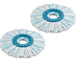 Clean Twist Disc Mop micro duo set van 2 - hoge wateropname - Turkoois