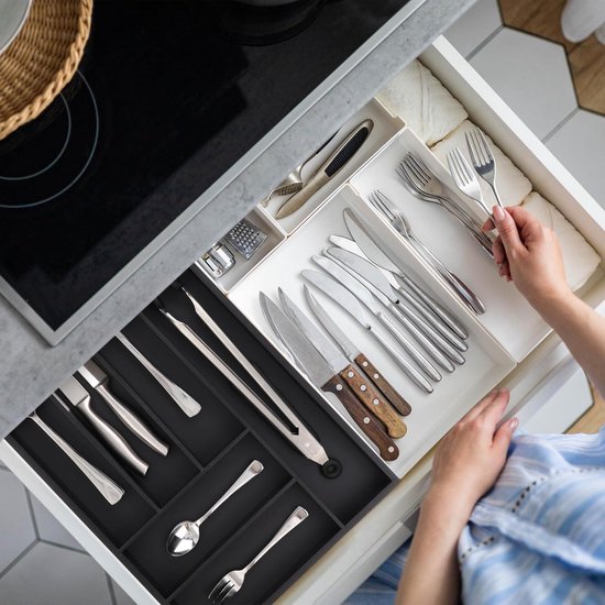 Bestekbak, schuifladen, bestekorganizer voor de keukenlade, bestek