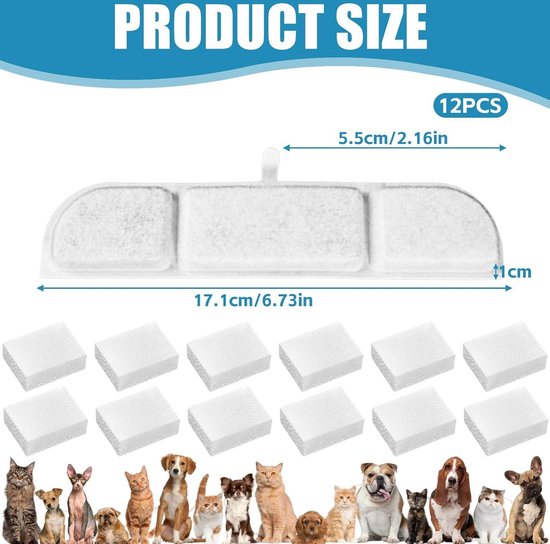 Sponsapfilter voor kattenfontein Vervangende huisdier fontein schuimfilter Sponsapfilter voor huisdier hond kat drinkfontein Sponsapfilter voor huisdier hond kat fontein (4 stuks