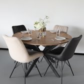 Bol.com Eettafel rond visgraat Ozzy bruin 120cm ronde tafel aanbieding