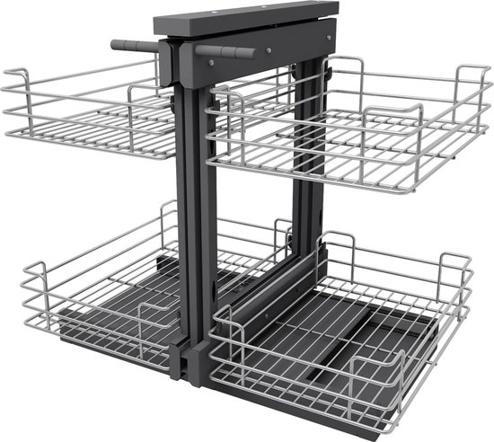 Keukenorganizer keukenkast blinde hoekkast uittrekbaar met 4 manden plank uitschuiven - Heavy Duty Organizer, voor thuis, keuken en bad