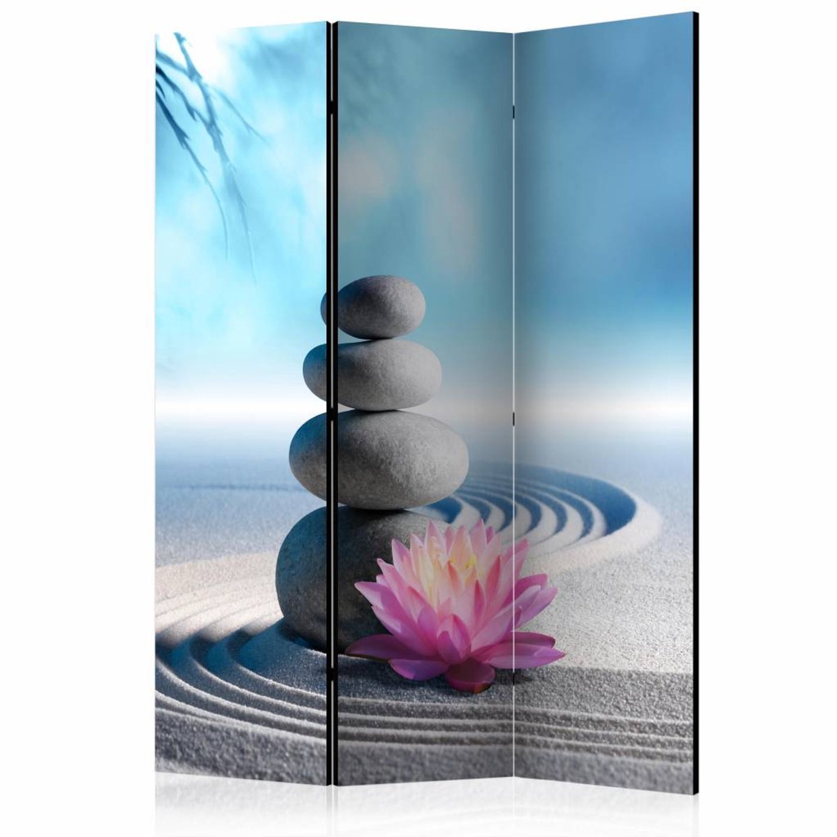 Vouwscherm - Kamerscherm - Zen 135x172cm , gemonteerd geleverd, dubbelzijdig geprint