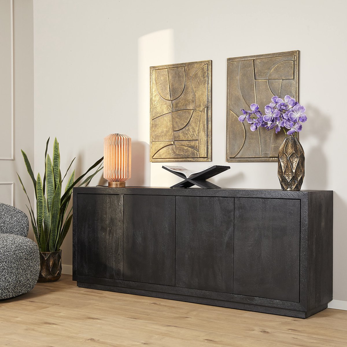 Starfurn - Dressoir Brussel - Zwart - 45x200x80 cm