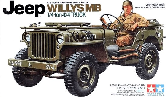 Foto: 1 35 tamiya 35219 us willys jeep mb 4x4 with 1 figure plastic modelbouwpakket