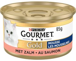 Natte Kattenvoer Mousse met Zalm - 24 Blikjes van 85g