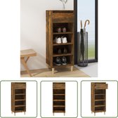 vidaXL Schoenenrek 40x36x105 cm bewerkt hout gerookt eikenkleurig, opbergrek voor schoenen, opbergstellage voor schoenen, schoenen ordener