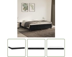 vidaXL Matras Topper - Pocketveringmatras - Pocketveringmatras 160x200x20 cm fluweel zwart - Velvet Matras - Zitzakken - Zwarte Matras