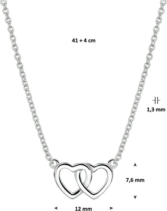 Zilver Gerhodineerde Collier hart 1 1318913