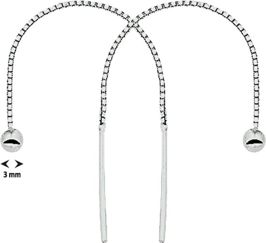 Boucles d'oreilles TFT Pull through Argenté Rhodié Brillant