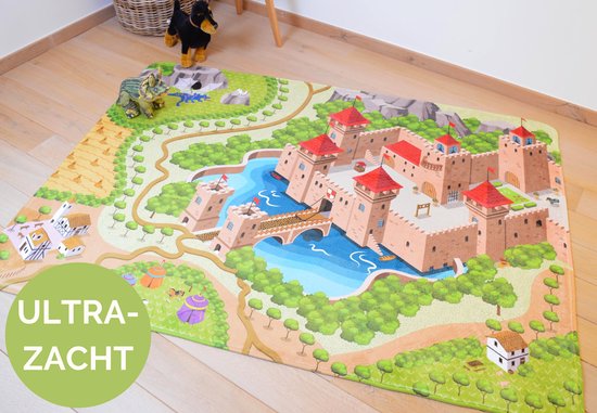 Auto Mat Tapijt Kinderen Weg Speelmat voor Slaapkamers, Interactieve Speelkleed Groot voor Spelen met Autospeelgoed(Color:G, Size:140X200CM