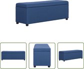 The Living Store Banc de rangement Blauw 116x38x43cm - Revêtement polyester