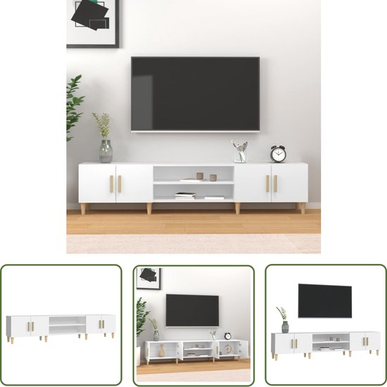 vidaXL Tv-meubels 2 st 95x35x36 cm bewerkt hout wit | Leen Bakker