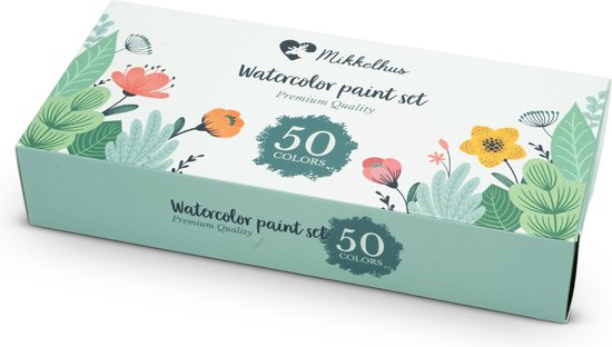 Mikkelhus Aquarelverf Set - Verfset met 50 diverse kleuren aquarelverf - Voor volwassenen