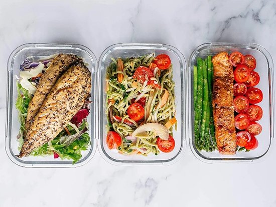 Dutchers.® 12x Glazen Meal Prep Bakjes - Vershoudbakjes Set - Luchtdicht - BPA Vrij - 330ml - Glas - Luchtrommel - Bewaardoos - Mealprep