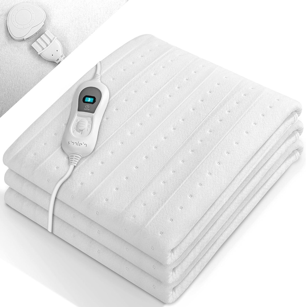 Warmteonderbed 150 x 80 cm met Automatische Uitschakeling - Elektrisch Deken met 3 Temperatuurniveaus - Zacht Fleece Warmtedeken voor op Bed