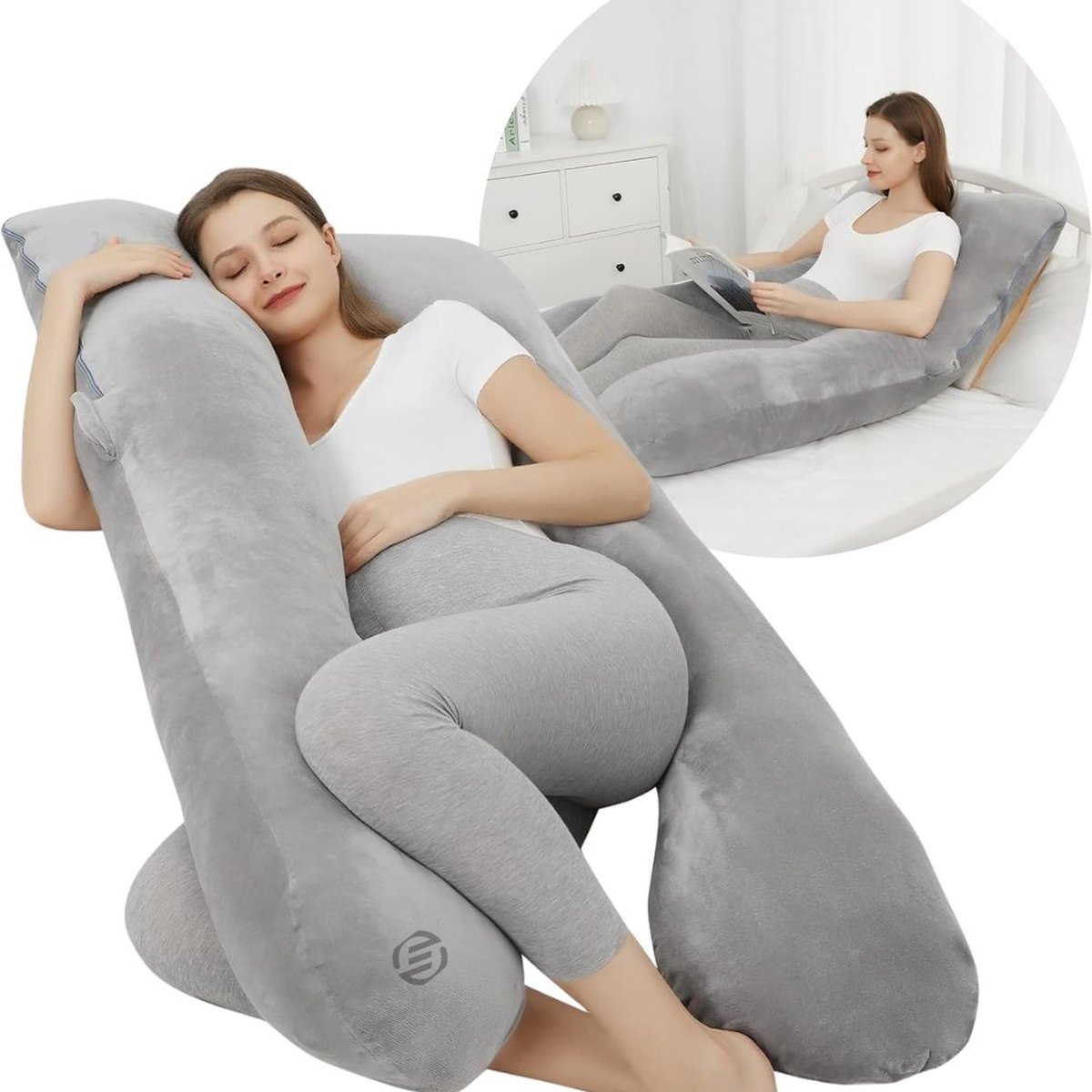 Goedkoopste Equivera Zijslaapkussen Volwassenen - Zijslaapkussen - Lichaamskussen Zijslaper - Zijslaap Kussen Volwassenen - Zwangerschapskussen - Voedingskussen - Borstvoedingskussen - Body Pillow - Voor een comfortabele nachtrust!