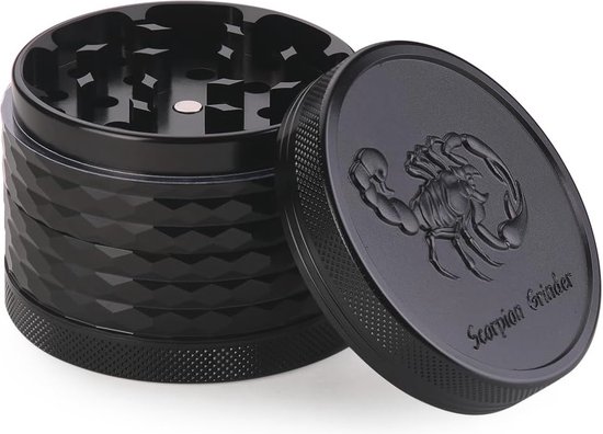 Champ High 19693 Bling Frog Grinder - kruidenmolen, aluminium, zwart