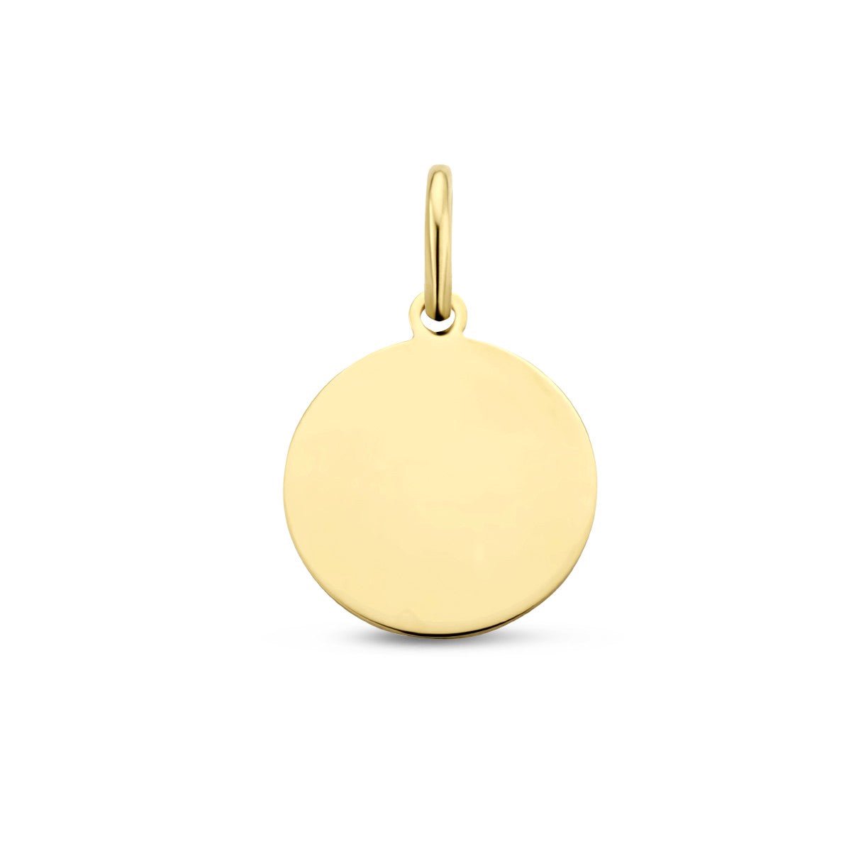 graveerhanger rond 25 mm 14K geelgoud